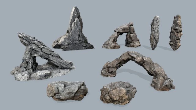 Cliff rocks 3D Model .c4d .max .obj .3ds .fbx .stl .blend 