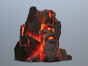 Lava Face of the mountain Model 3D