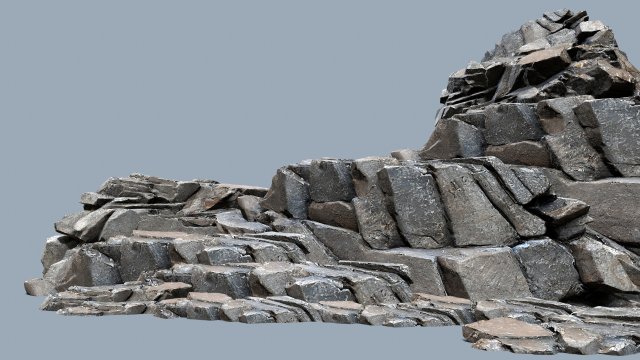 Cliff rocks 3D Model .c4d .max .obj .3ds .fbx .stl .blend 