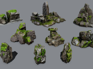 Mossy rocks 3D 모델