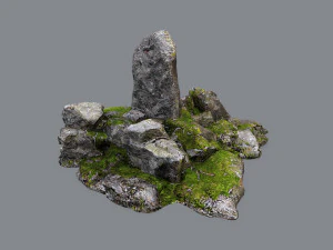 Mossy rocks 3D Model