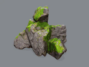 Mossy rocks 3D Model