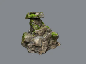 Mossy rocks 3D Model