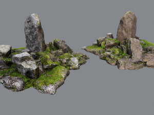 Mossy rocks 3D Модель
