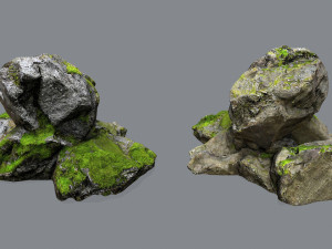 Mossy rocks 3D Модель
