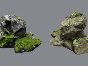 Mossy rocks 3D Model