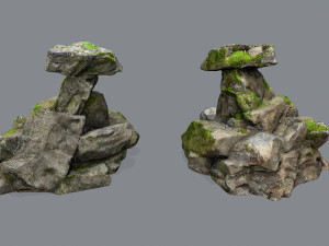 Mossy rocks 3D Модель
