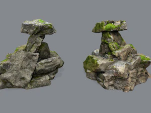 Mossy rocks 3D Model