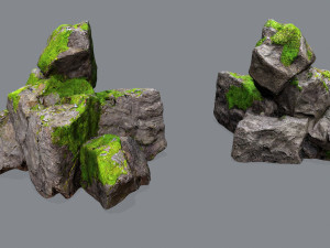 Mossy rocks 3D Модель