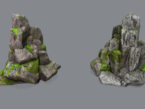 Mossy rocks 3D Model