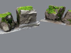 Mossy rocks 3D Модель
