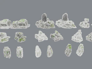 Mossy rocks 3D Model