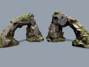 Mossy rocks 3D मॉडल