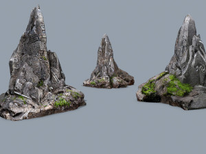 Mossy rocks 3D मॉडल