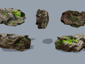 Mossy rocks 3D मॉडल