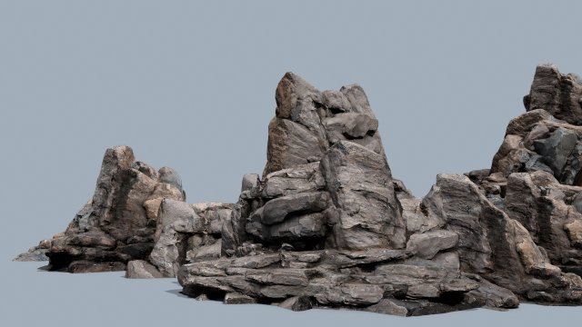 Cliff rocks 3D Model .c4d .max .obj .3ds .fbx .stl .blend 
