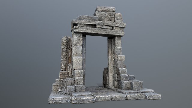 Ruin Gate 3D Model .c4d .max .obj .3ds .fbx .stl .blend 