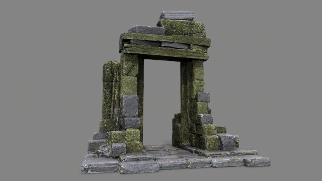 Ruin Gate 3D Model .c4d .max .obj .3ds .fbx .stl .blend