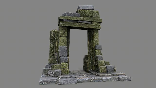 Ruin Gate 3D Model .c4d .max .obj .3ds .fbx .stl .blend