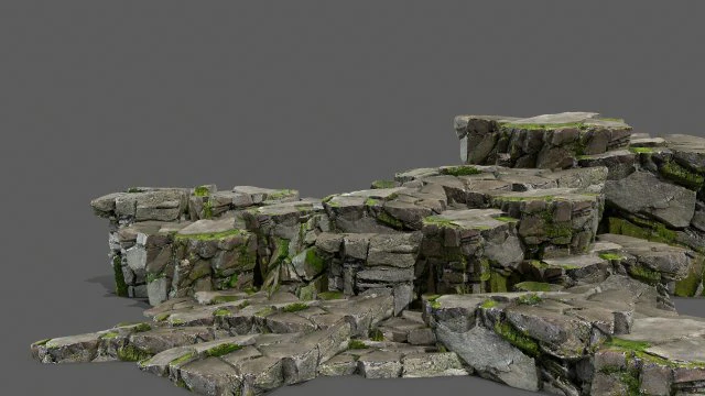 Cliff rocks 3D Model .c4d .max .obj .3ds .fbx .stl .blend 
