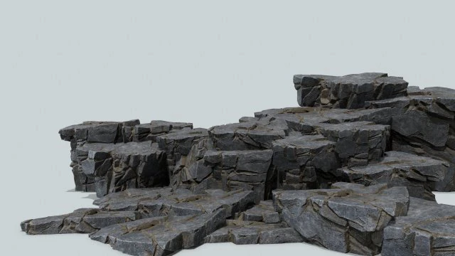 Cliff rocks 3D Model .c4d .max .obj .3ds .fbx .stl .blend