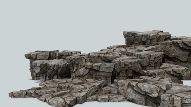 Cliff rocks Model 3D .c4d .max .obj .3ds .fbx .stl .blend 
