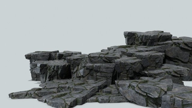 Cliff rocks 3D Model .c4d .max .obj .3ds .fbx .stl .blend 