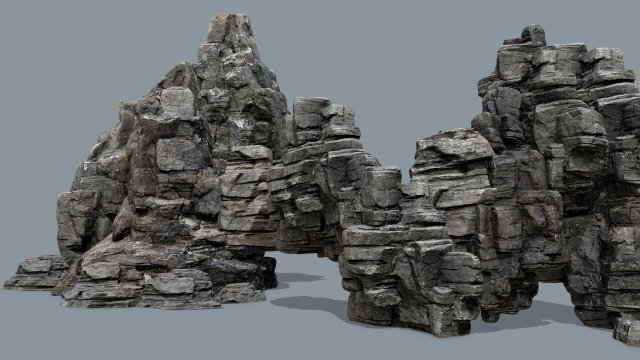 Cliff rocks Model 3D .c4d .max .obj .3ds .fbx .stl .blend 