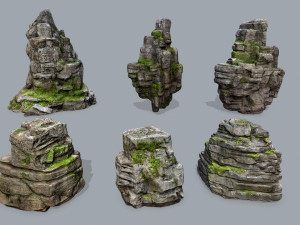 Mossy rocks 3D Model