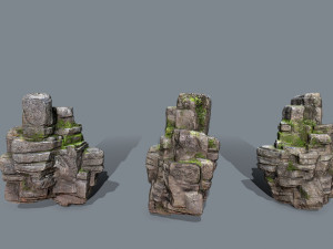 Mossy rocks 3D Model