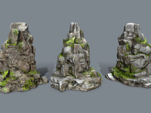 Mossy rocks 3D Model