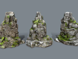 Mossy rocks 3D Model
