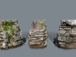Mossy rocks 3D Model