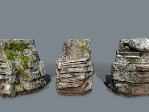 Mossy rocks 3D Model