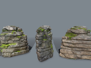 Mossy rocks 3D Model