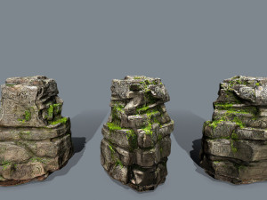 Mossy rocks 3D Model