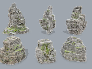 Mossy rocks 3D Model