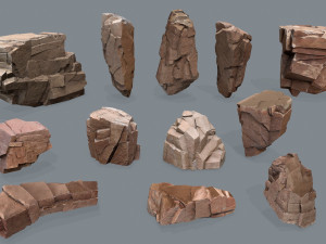 Desert rocks 3D मॉडल
