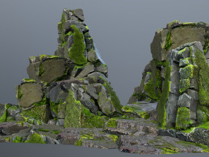 Mossy rocks 3D-Modell