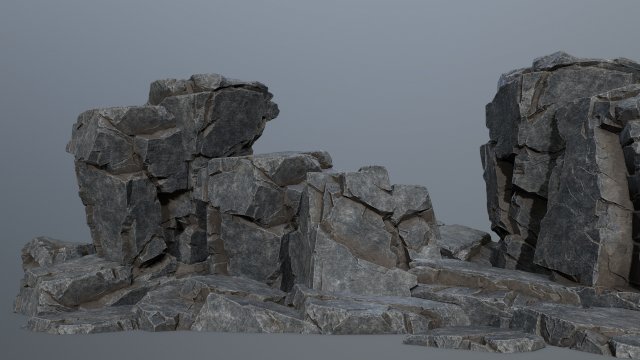 Cliff rocks Model 3D .c4d .max .obj .3ds .fbx .stl .blend 