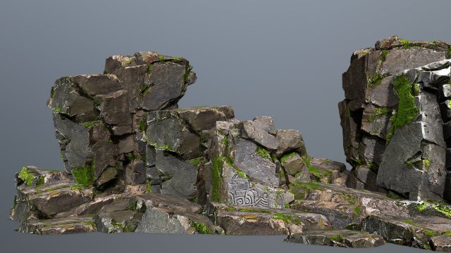 Mossy rocks Model 3D .c4d .max .obj .3ds .fbx .stl .blend