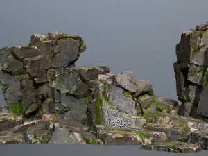 Yosunlu kayalar 3D Model