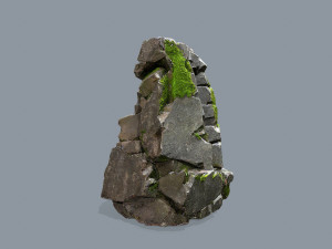 Mossy rocks Model 3D