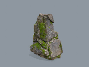Mossy rocks Model 3D