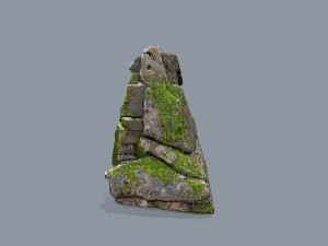 Mossy rocks Model 3D