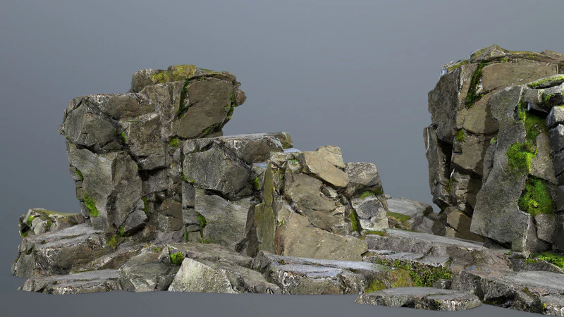 Mossy rocks 3D Model .c4d .max .obj .3ds .fbx .stl .blend 