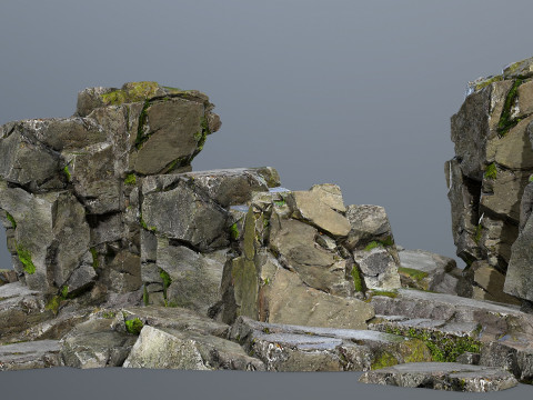 Mossy rocks Model 3D