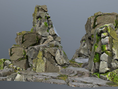 Mossy rocks 3D Модель