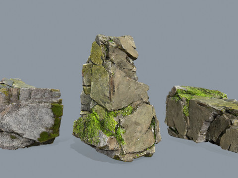 Mossy rocks 3D Модель
