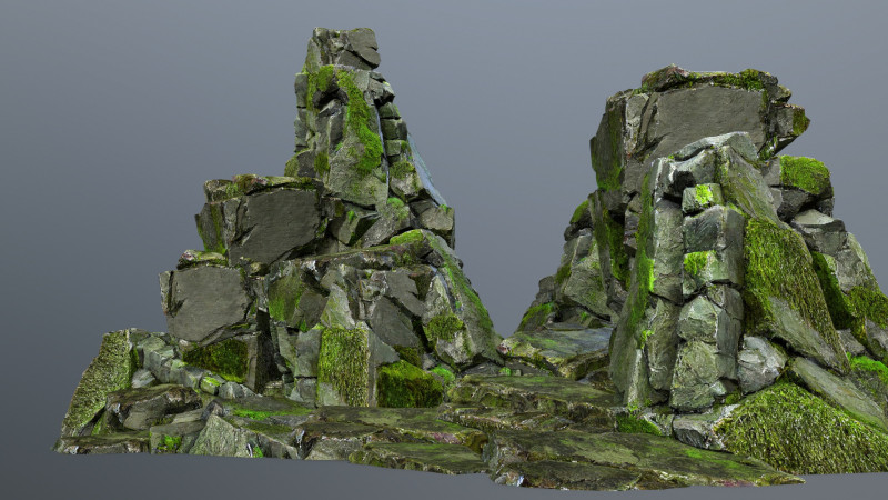 Mossy rocks Model 3D .c4d .max .obj .3ds .fbx .stl .blend